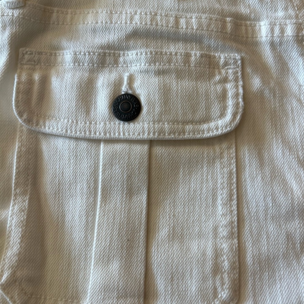Johnny Was White High Rise Braided Wide Leg Jeans - Picture 7 of 13